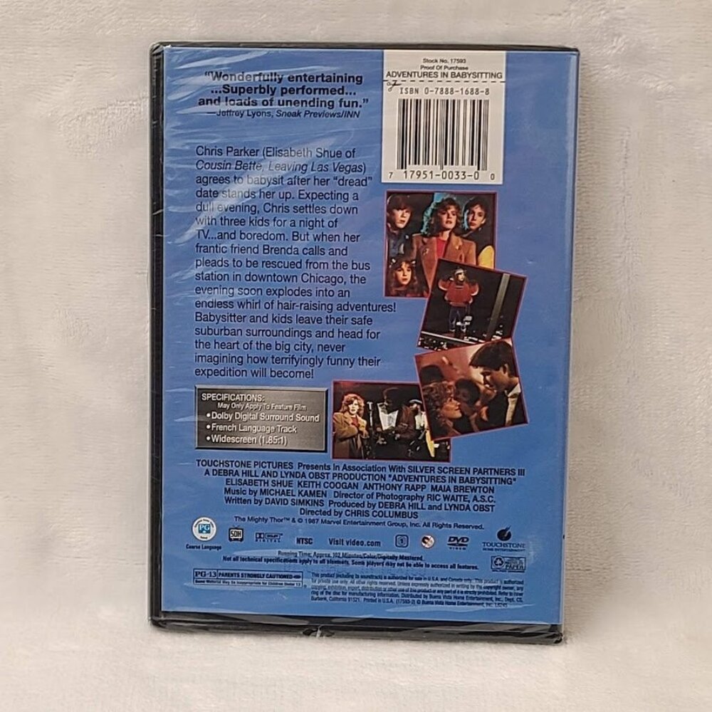 Adventures in Babysitting DVD 1987 Comedy Elisabeth Shue Chris Columbus - Picture 5 of 6